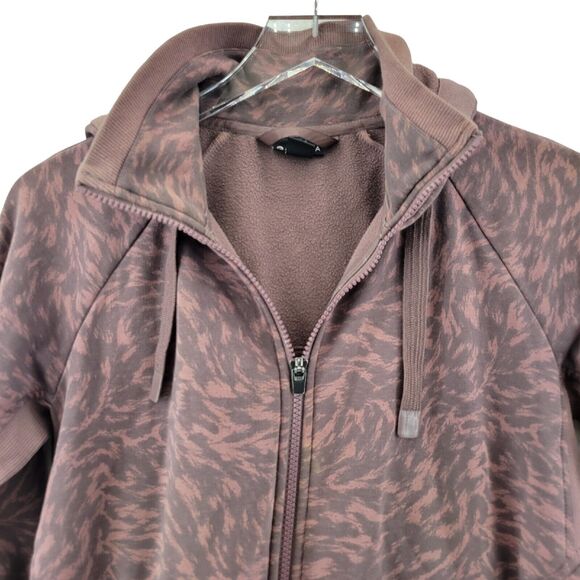 Athleta Triumph Full Zip Athletic Hoodie Sweatshirt Smoked Brown Print SZ Small - Picture 5 of 12